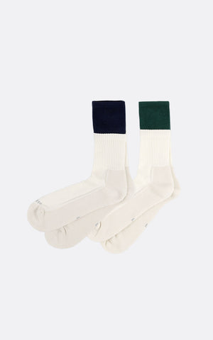 ORGANIC COTTON DOUBLE NAVY/OFF WHITE