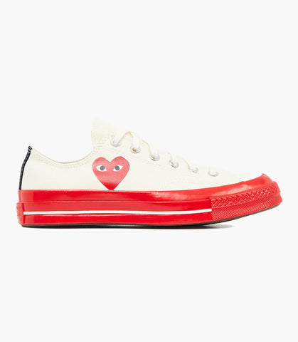 PLAY CDG X CONVERSE CHUCK TAYLOR'70-RED SOLE/LOW TOP/BLACK