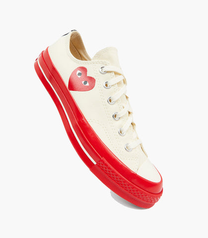 PLAY CDG X CONVERSE CHUCK TAYLOR'70-RED SOLE/LOW TOP/BLACK