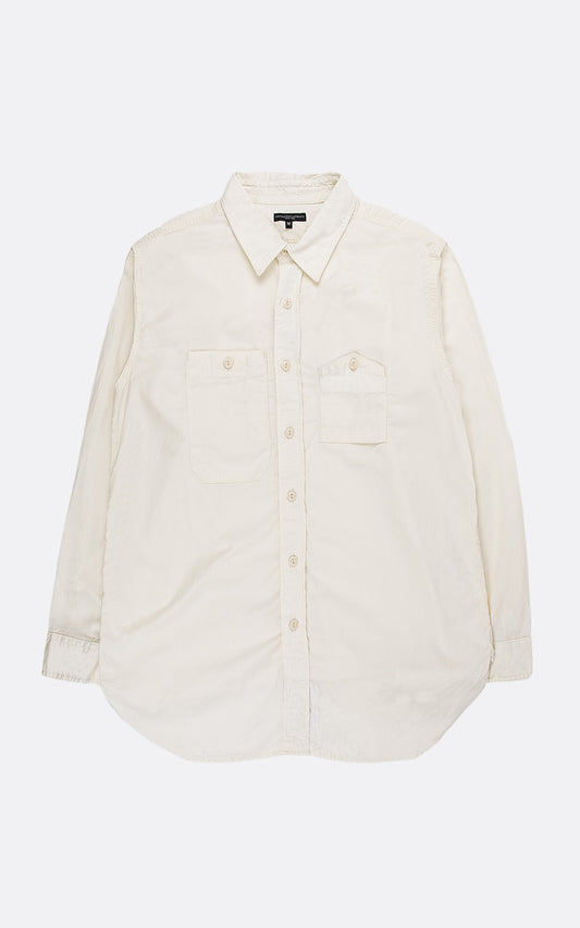 WORK SHIRT IVORY COTTON MICRO SANDED TWILL