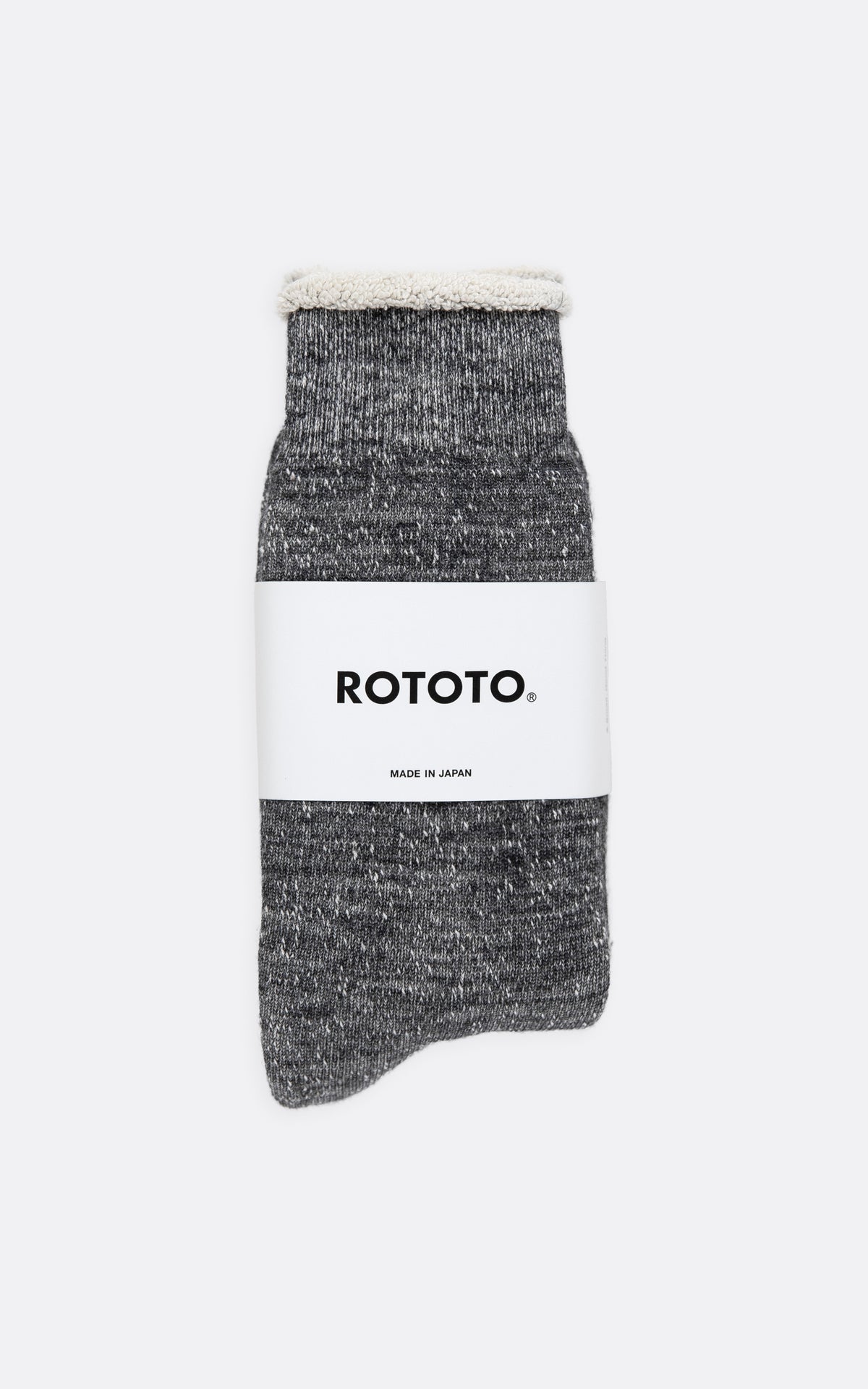 DOUBLE FACE CREW SOCKS "MERINOWOOL&amp;ORGANIC COTTON" CHARCOAL