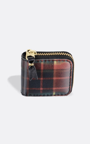 LENTICULAR TARTAN MICRO WALLET RED/GREEN