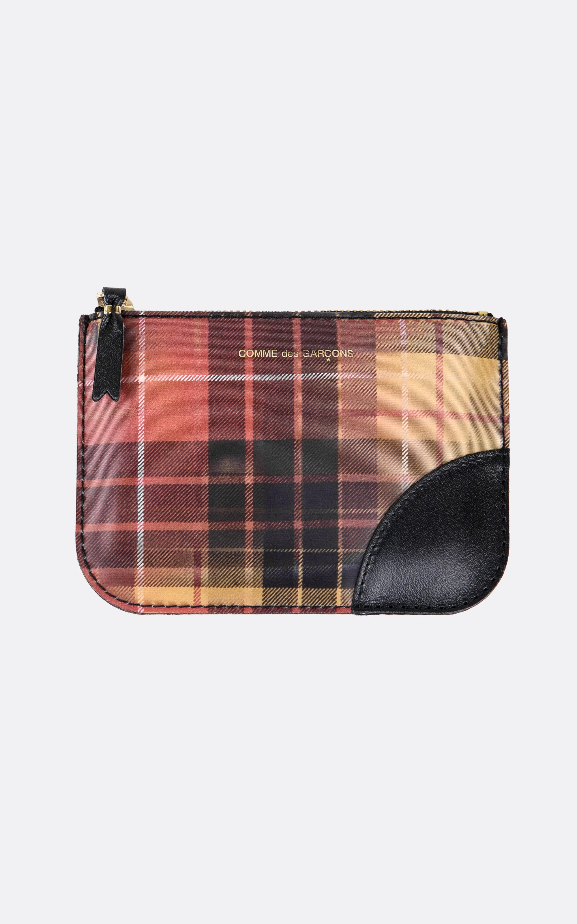 LENTICULAR TARTAN SMALL POUCH RED/YELLOW