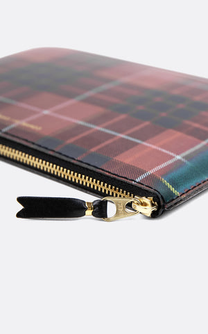 LENTICULAR TARTAN ZIP POUCH RED/GREEN