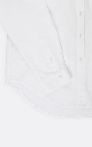 ORGANIC COTTON POPLIN STAND COLLAR SHIRT WHITE