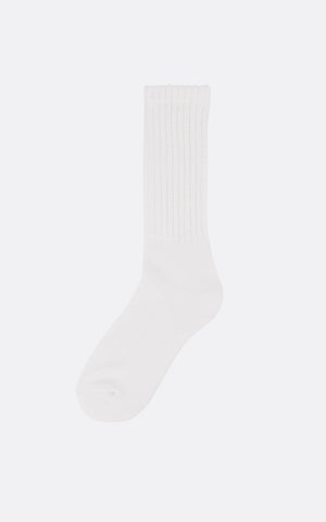 LOOSE PILE CREW SOCKS WHITE