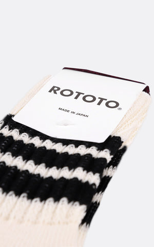 COARSE RIBBED OLDSCHOOL CREW SOCKS BLACK