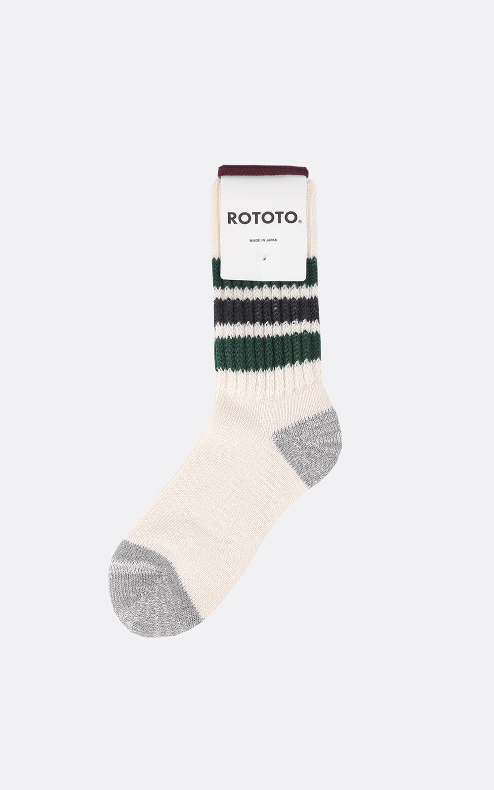 COARSE RIBBED OLDSCHOOL CREW SOCKS GREEN / CHARCOAL