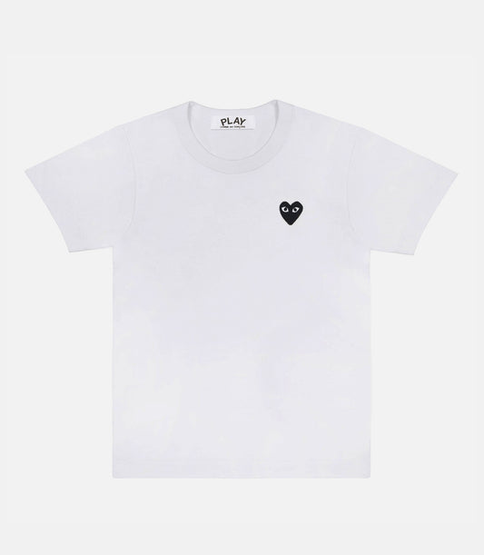 CDG PLAY T-SHIRT LOGO PRINT WHITE BLACK