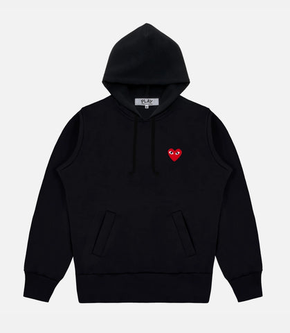 PLAY CDG HOODIE BLACK/RED HEART EMBLEM