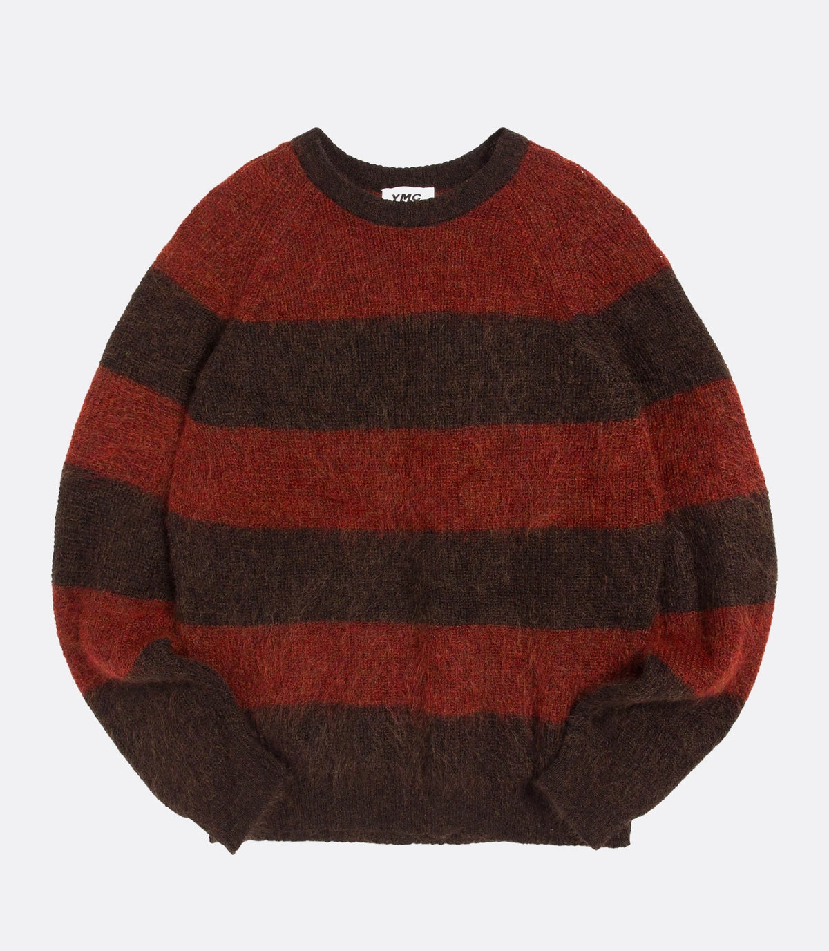 SUEDEHEAD STRIPE CREWNECK KNIT RED BROWN