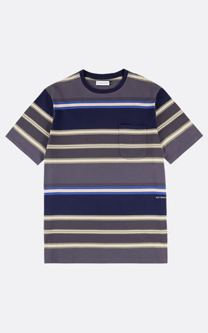 STRIPED POCKET T-SHIRT NAVY