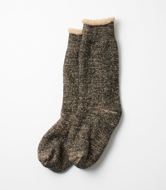 Double face crew socks Black/Brown