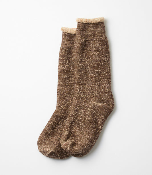 Double face crew socks Dark brown/Brown