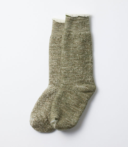Double face crew socks Army green