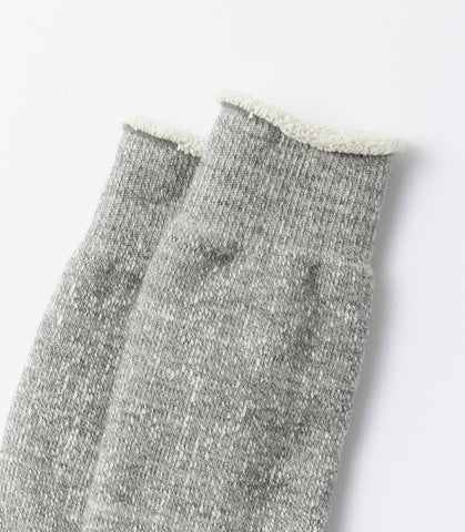 DOUBLE FACE CREW SOCKS "MERINOWOOL&amp;ORGANIC COTTON" CHARCOAL