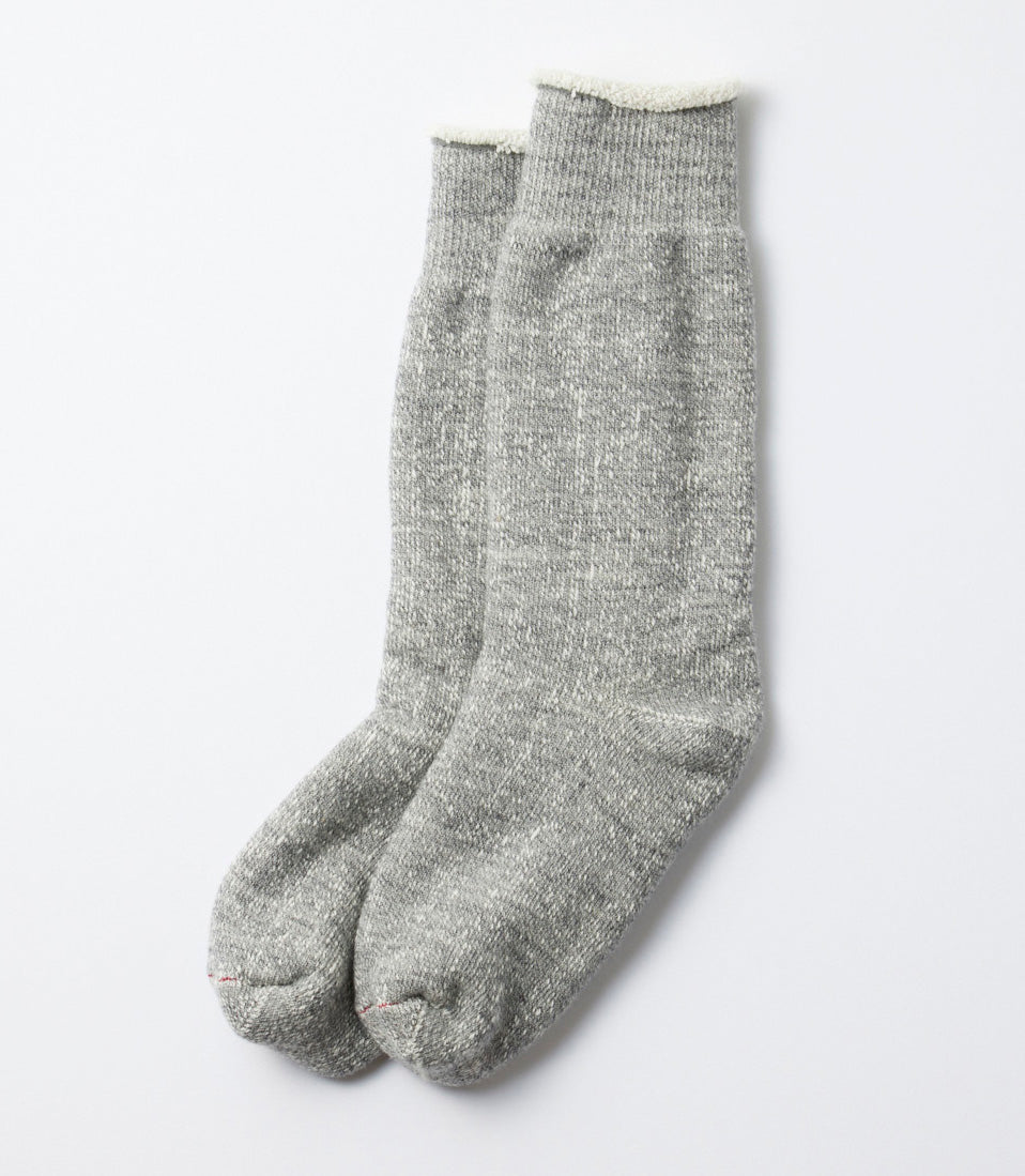 DOUBLE FACE CREW SOCKS "MERINOWOOL&amp;ORGANIC COTTON" CHARCOAL