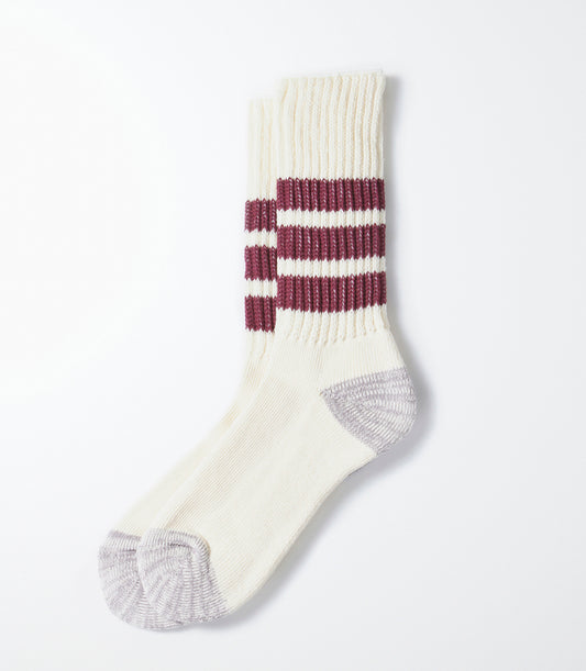 Coarse ribbed oldschool crew socks Bordeaux