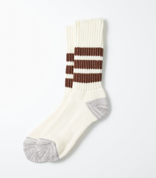 Coarse ribbed oldschool crew socks Brown