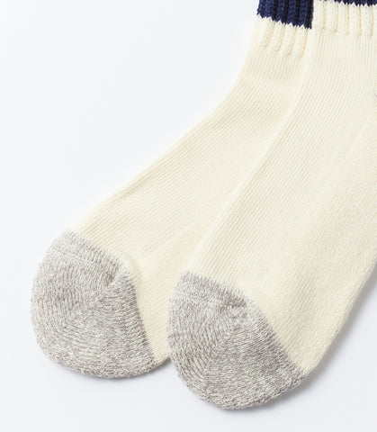 Coarse ribbed oldschool crew socks Navy/yellow