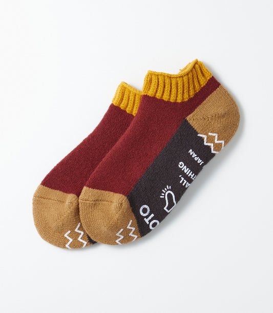 R1545 PILE SOCKSLIPPER "MULTI" Maroon/Dark green