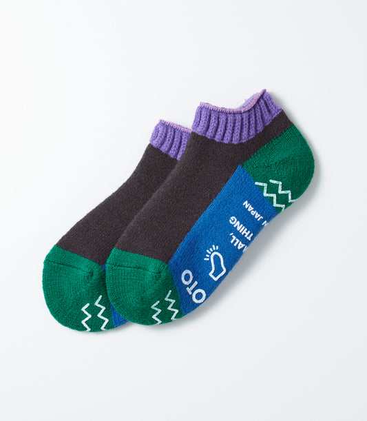 R1545 PILE SOCKSLIPPER "MULTI" Light Purple/Charcoal