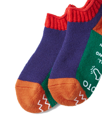 R1545 PILE SOCKSLIPPER "MULTI" Red/Navy blue