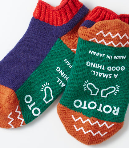 R1545 PILE SOCKSLIPPER "MULTI" Red/Navy blue