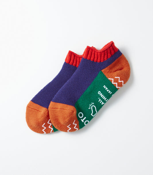 R1545 PILE SOCKSLIPPER "MULTI" Red/Navy blue