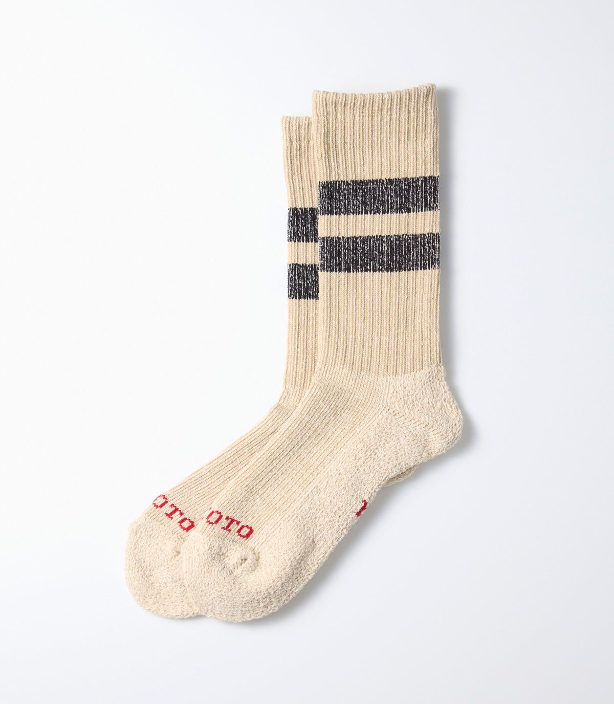 Pile stripe Marl socks Beige/black