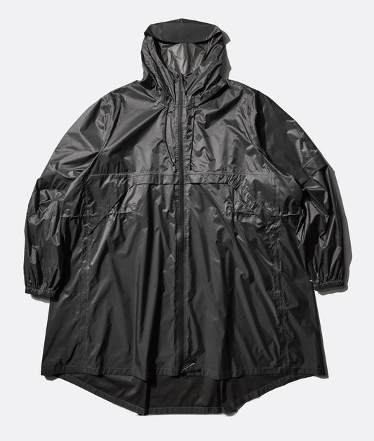 Surface Packable Grid Rain Coat Dark Grey