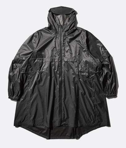 Surface Packable Grid Rain Coat Dark Grey
