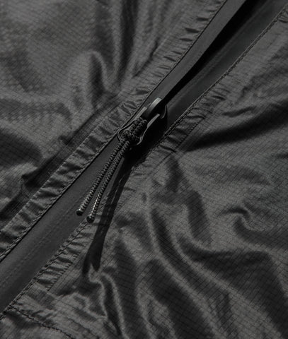 Surface Packable Grid Rain Coat Dark Grey
