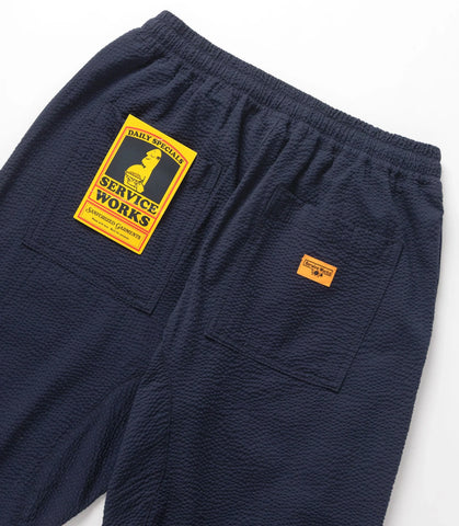 Seersucker Chef Pants Dark Navy