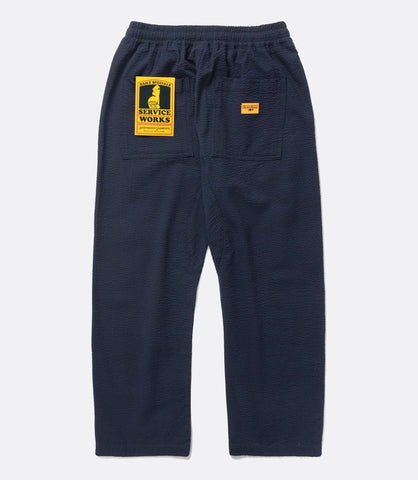 Seersucker Chef Pants Dark Navy