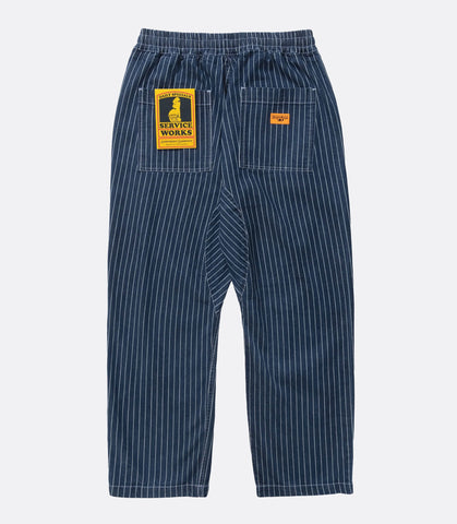 Pinstripe Denim Chef Pants Indigo