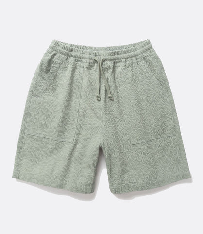 Seersucker Chef Shorts Sage