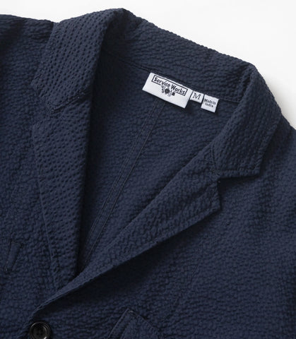 Seersucker Server Suit Jacket Dark Navy