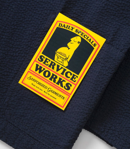 Seersucker Server Suit Jacket Dark Navy