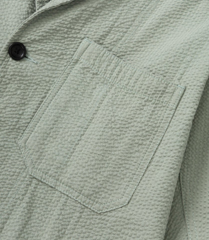 Seersucker Server Suit Jacket Sage