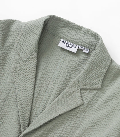 Seersucker Server Suit Jacket Sage
