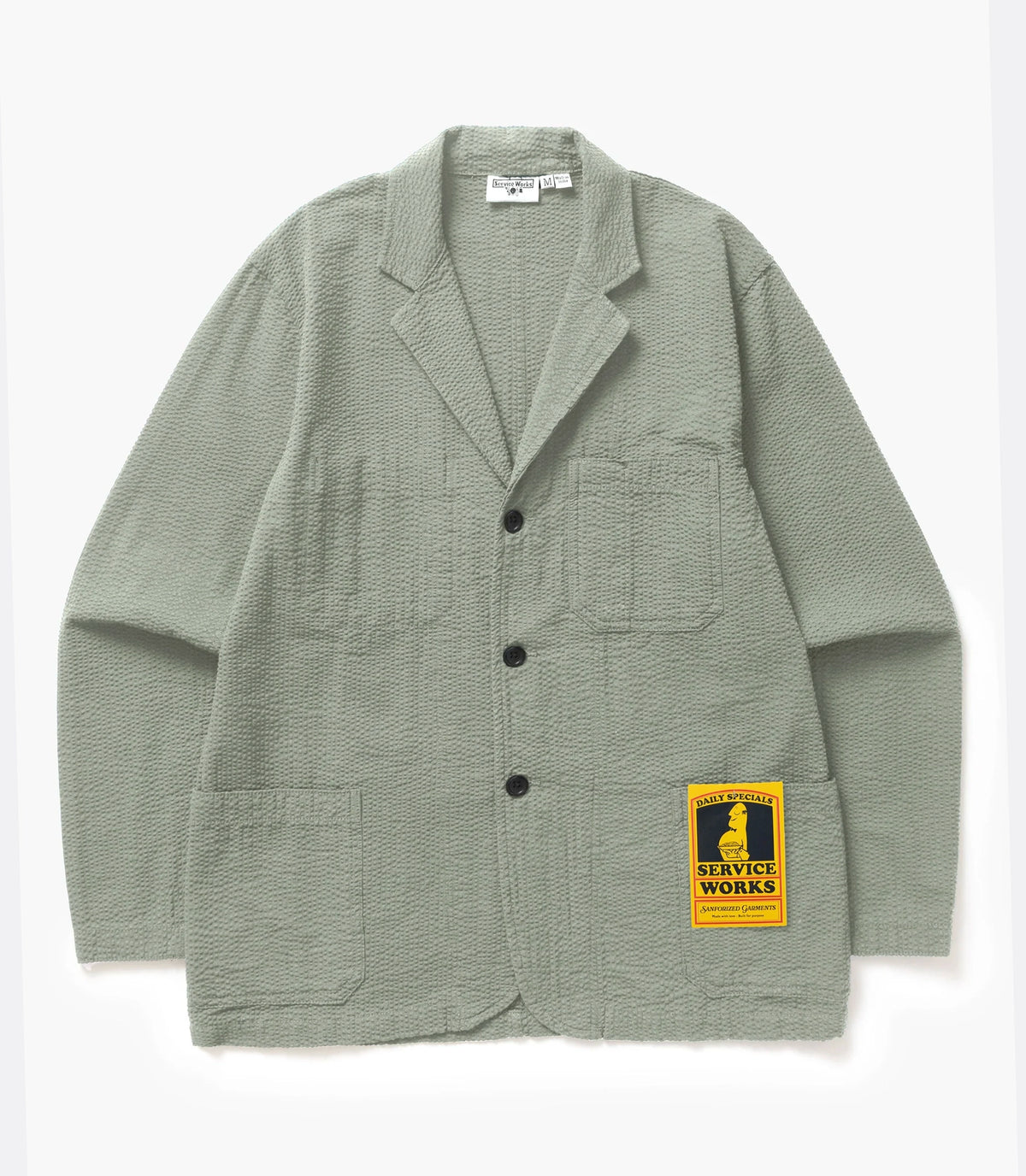 Seersucker Server Suit Jacket Sage