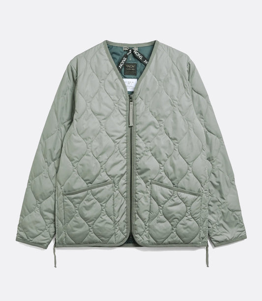 Military W-Zip V Neck Down Jkt D.Sage Green