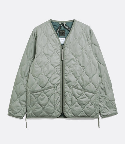 Military W-Zip V Neck Down Jkt D.Sage Green