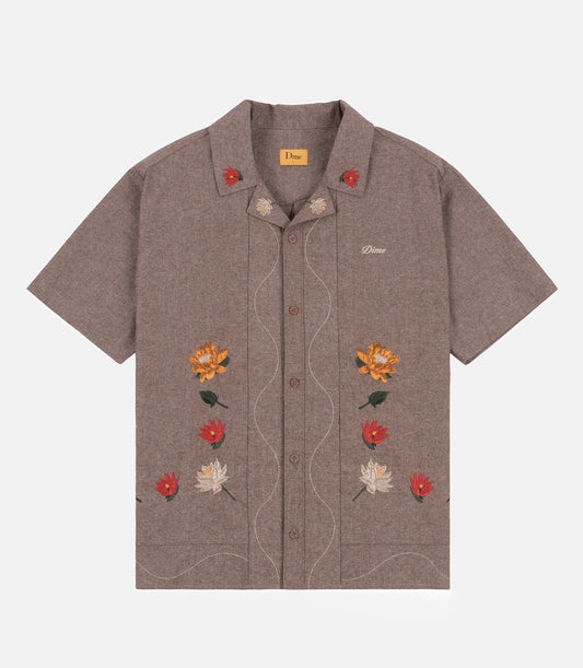 LOTUS BUTTON UP SS HEATHER BROWN