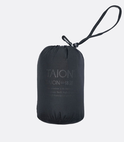 Military W-Zip V Neck Down Vest Black