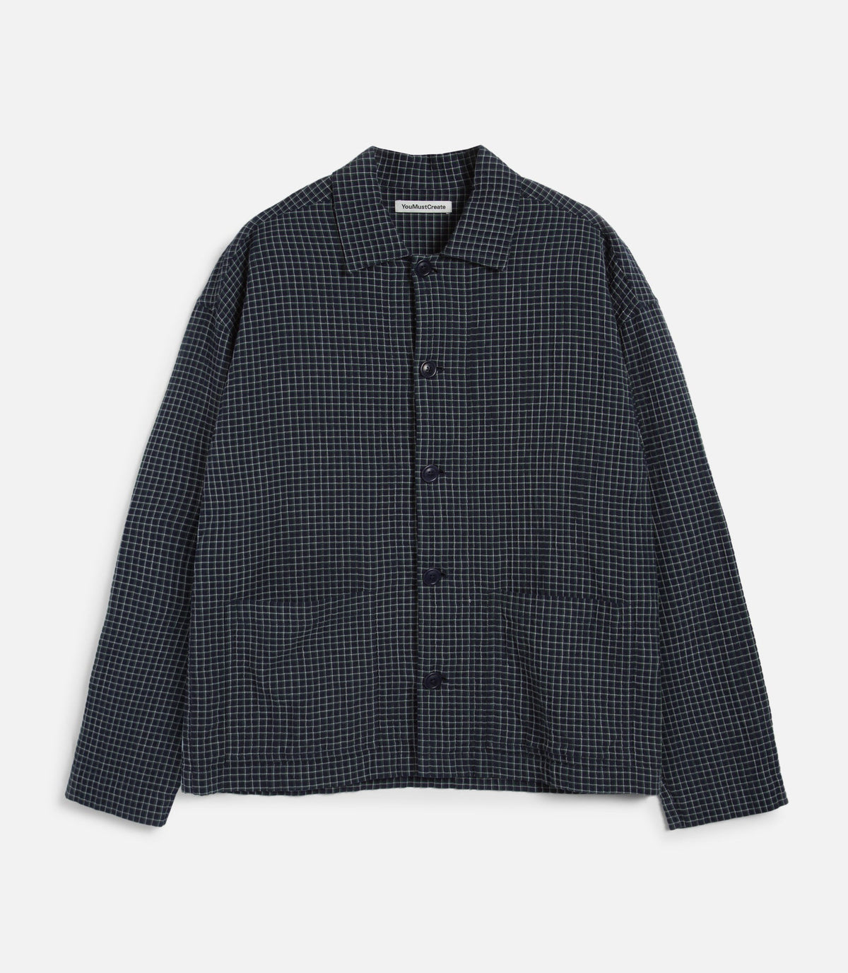 PJ Overshirt Navy waffle check