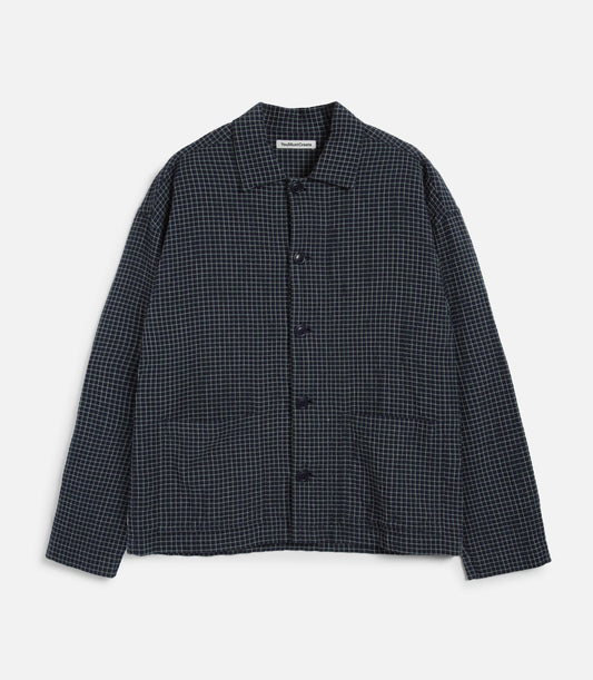 PJ Overshirt Navy waffle check