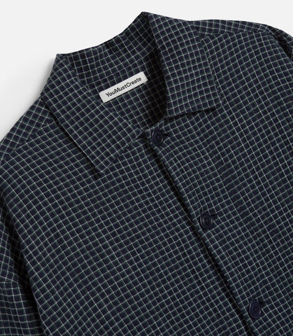 PJ Overshirt Navy waffle check