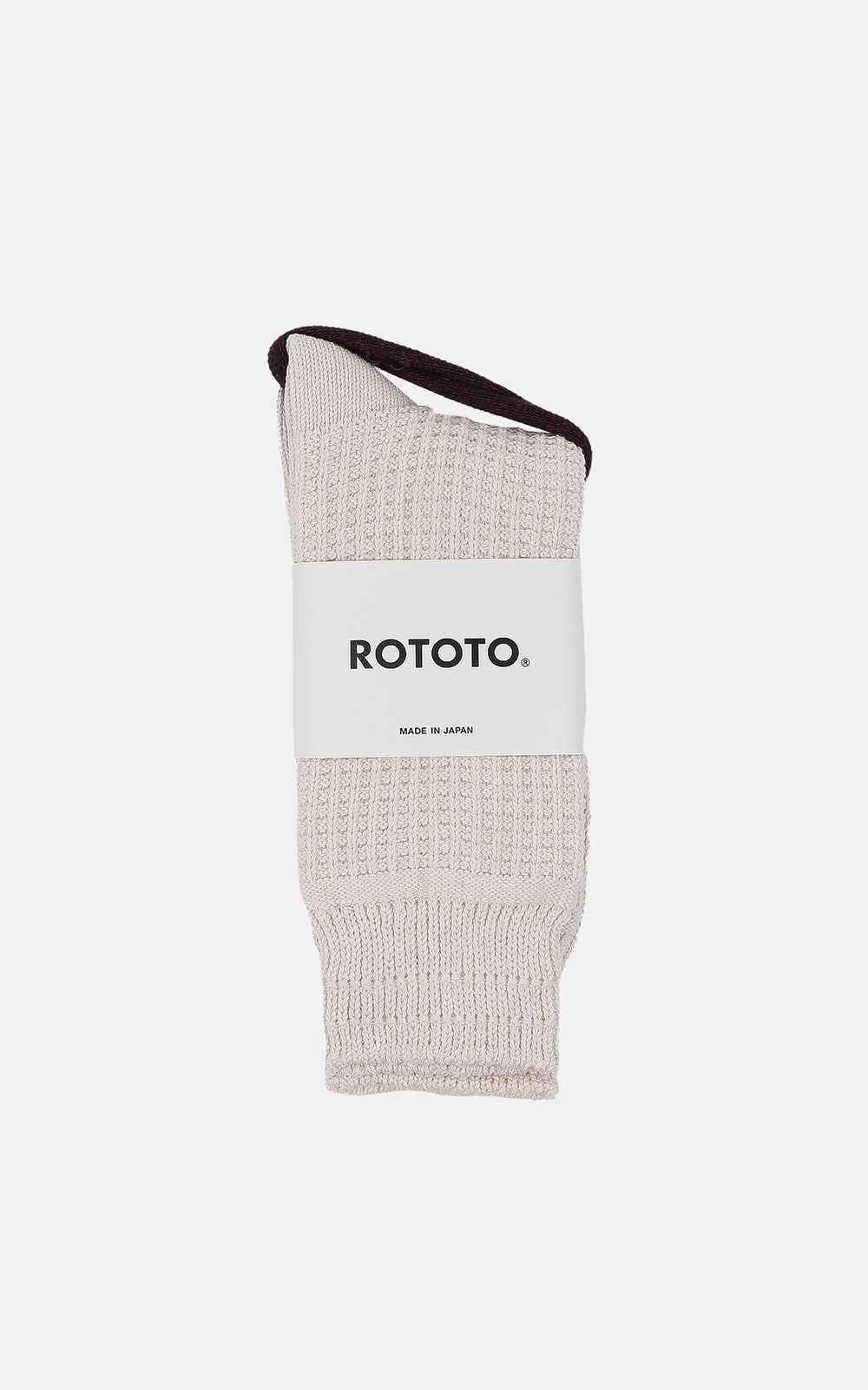 COTTON WAFFLE CREW SOCKS RAW WHITE